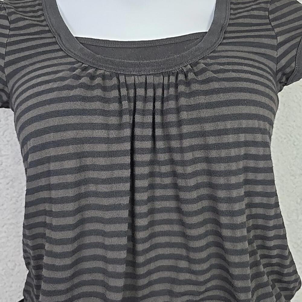 Self Esteem Women’s Short Sleeve Top Blouse Black/Brown Striped Size XL - Picture 5 of 15
